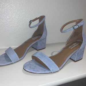 Blue Velvet Heeled Sandals (NEVER WORN)